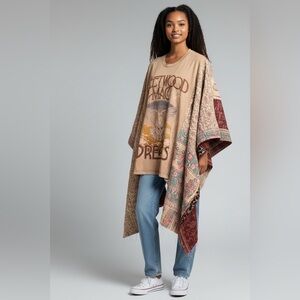 FLEETWOOD MAC Oversized Poncho-Style Top Handmade One of a Kind